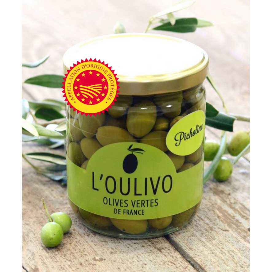 Olives vertes pasteurisées AOP "Olives de Nîmes