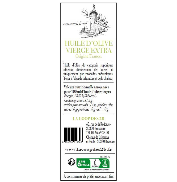 Bouteille Prestige AOP Huile d'olive de Nîmes – Image 2